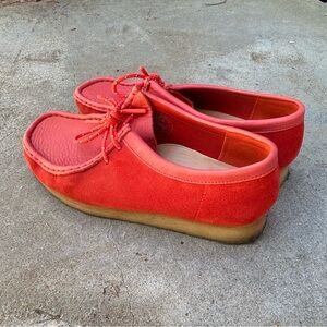 Clarks Wallabee Shoes, Women’s size 10, Red Leather